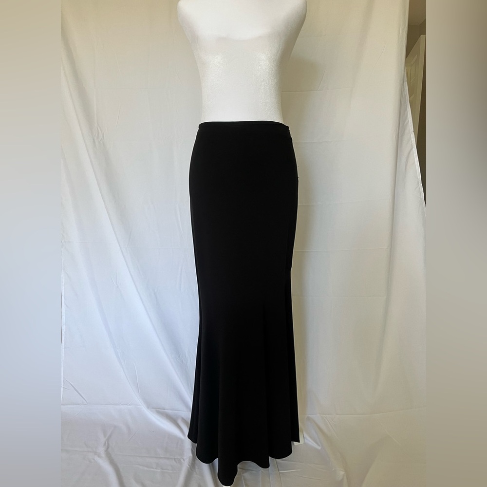Tahari Black Crepe Maxi Skirt